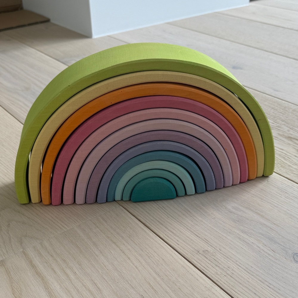 Grimm’s Pastel Colorful Wooden Rainbow Stacker